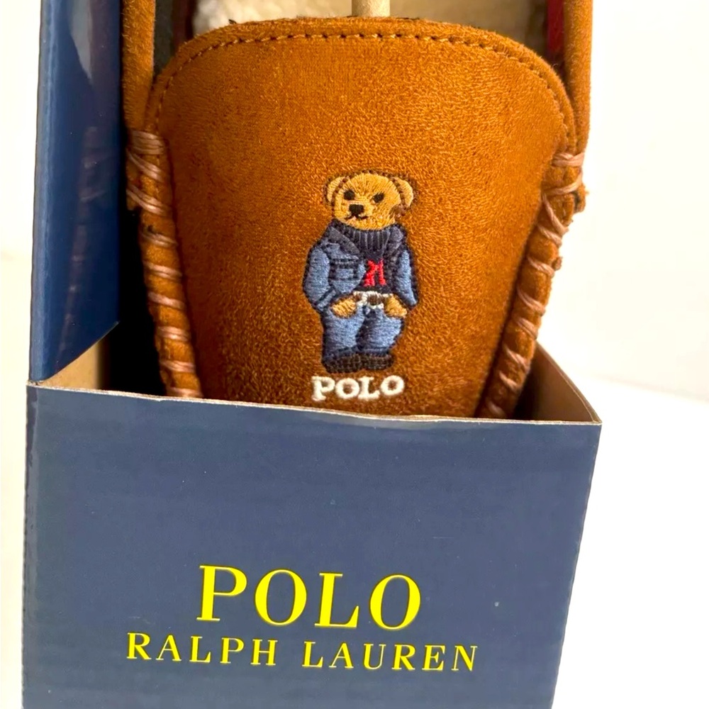 NIB RALPH LAUREN chestnut bear slippers